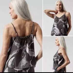 NWOT Athleta Tank Top Calm Cool Cami Black & Gray Women’s Sleep Top Size Small